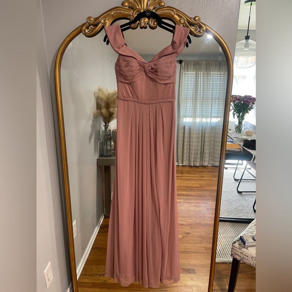 Azazie Dusty Rose Bridesmaid Dress Style Almendra Size A2